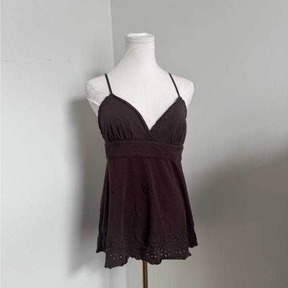 Vintage Y2K Bebe Babydoll Top – Eyelet Hem & Empire Waist M - Picture 2 of 6